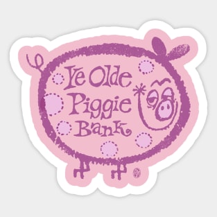 Vintage Ye Olde Piggie Bank Sticker